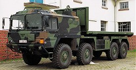 Image 0 of Herpa Minitanks 1/87 MAN LKW 8x8 Flatbed Army Truck (Olive Green)