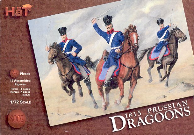 Hat 1/72 1815 Napoleonic Prussian Dragoons & Horses (24)