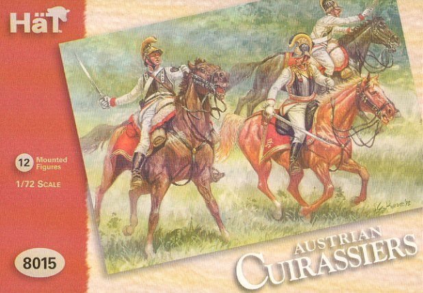 Hat 1/72 Napoleonic Austrian Cuirassiers & Horses (24)