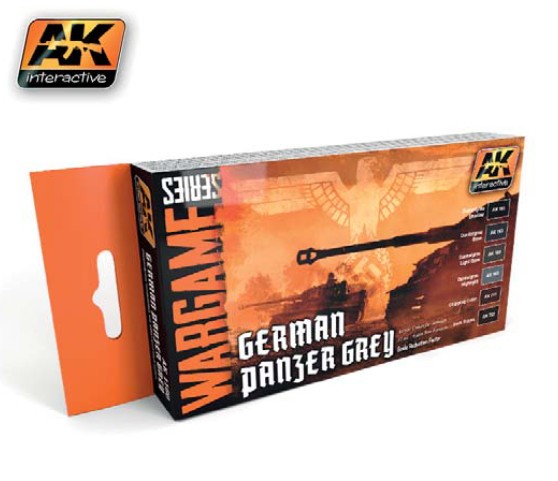 Image 0 of AK Interactive Wargame Series: German Panzer Grey Acrylic Paint Set (6 Colors) 1