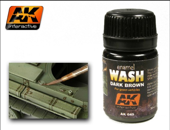 Image 0 of AK Interactive Dark Brown Wash Enamel Paint 35ml Bottle