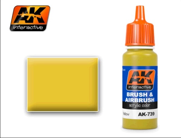 Image 0 of AK Interactive Yellow Acrylic Paint 17ml Bottle