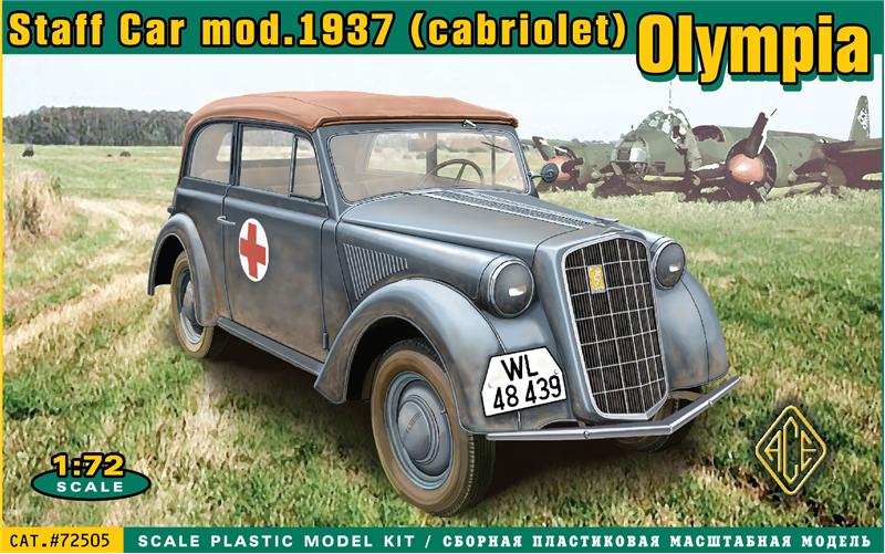 Image 0 of Ace Plastic Models 1/72 Olympia Mod 1937 Convertible Staff Car