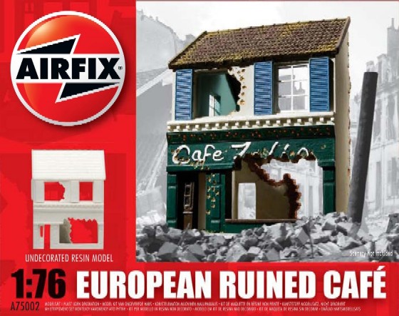 Image 0 of Airfix 1/76 European Ruined 2-Story Cafe Resin Ready-Built Unpainted (D)