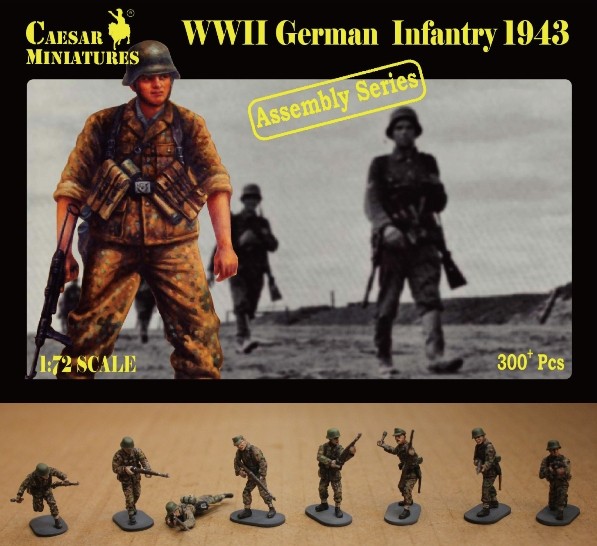 Image 0 of Caesar Miniatures 1/72 WWII German Infantry 1943 (16 multi-posed figs) (Kit)