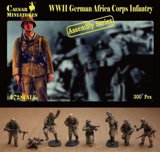 Caesar Miniatures 1/72 WWII German Africa Corps Infantry (16 multi-posed figs) (