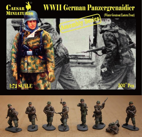 Caesar Miniatures 1/72 WWII German Panzergrenadier Winter Greatcoat Eastern Fron