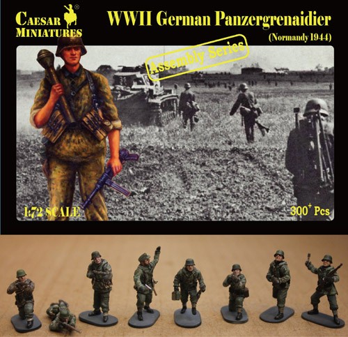 Caesar Miniatures 1/72 WWII German Panzergrenadier Normandy 1944 (16 multi-posed