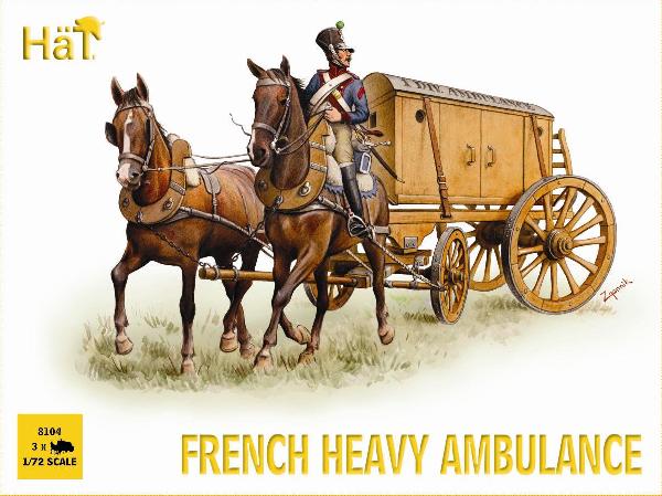Image 0 of Hat 1/72 Napoleonic French Heavy Ambulance (3 w/3 Figs & 6 Horses)