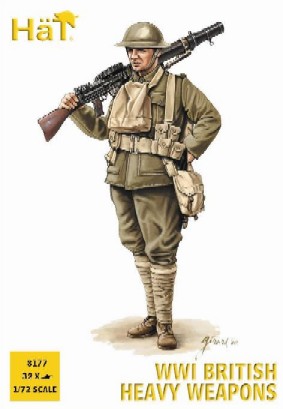 Image 0 of Hat 1/72 WWI British Heavy Weapons Soldiers (32 w/4 Guns)