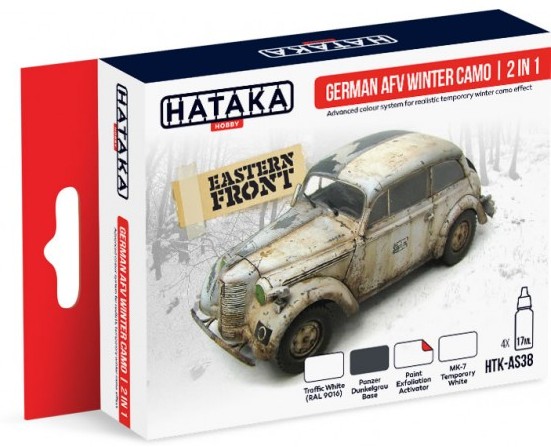 Hataka Hobby German AFC Winter Camouflage Effects 2 in 1 Paint Set (4 Colors) 17