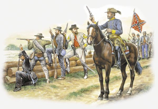 Italeri 1/72 Confederate Infantry (50 Figs & 1 Horse)