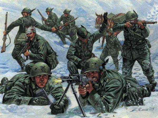 Image 0 of Italeri 1/72 WWII Italian Mountain Troops 5 RGT Alpini (48) 6059