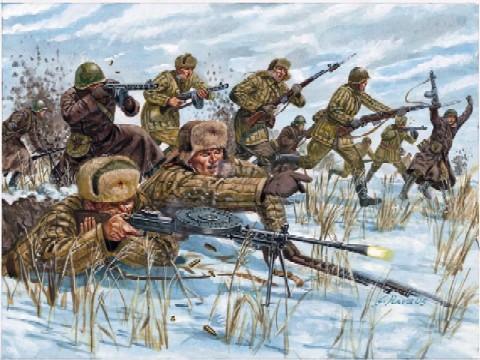 Italeri 1/72 WWII Russian Infantry Winter Uniform (48)