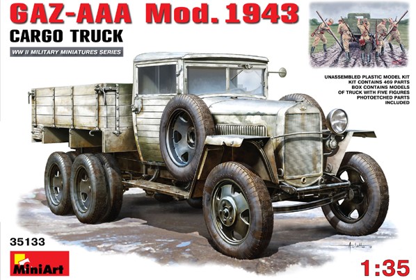 Miniart Models 1/35 GAZ-AAA Mod 1943 Cargo Truck w/5 Crew