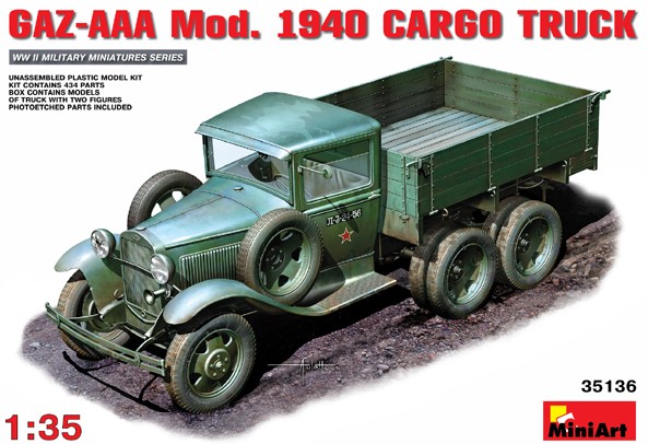 Image 0 of Miniart Models 1/35 GAZ-AAA Mod 1940 Cargo Truck