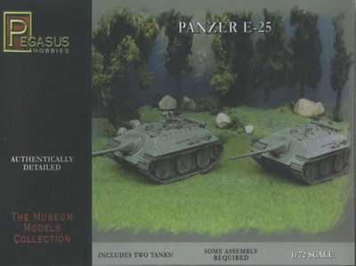 Image 0 of Pegasus  1/72 German Panzer E25 Tank (2) (Snap)