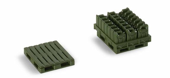 Image 0 of Herpa Minitanks 1/87 Jerry Cans (24) & Pallets (2)