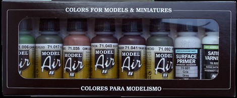 Image 0 of Vallejo Paints 17ml Bottle German Camouflage Model Air Paint Set (8 Colors)