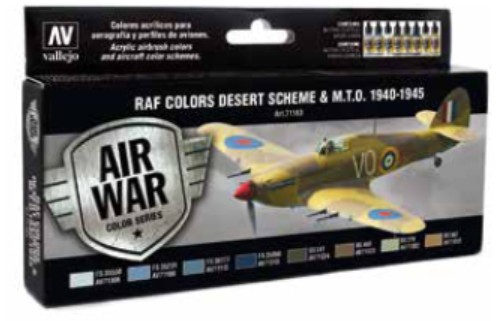 Vallejo Paints 17ml Bottle WWII RAF Desert Model Air Paint Set (8 Colors)