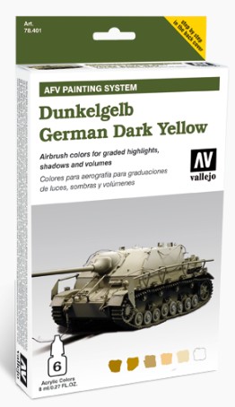 Vallejo Paints 8ml Bottle AFV German Dark Yellow AFV Paint Set (6 Colors)