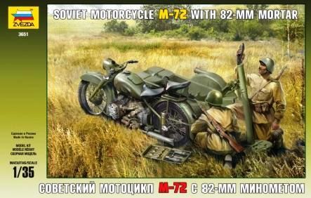 Image 0 of Zvezda 1/35 M72 Soviet Motorcycle w/82mm Mortar & 2 Crew