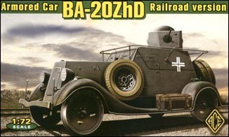 Image 0 of Ace Plastic Models 1/72 Ba20ZhD Railraod Version WWII Soviet Armored Car w/ Base