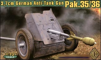 Image 0 of Ace Plastic Models 1/72 German 3.7cm Pak 35/36 Anti-Tank Gun