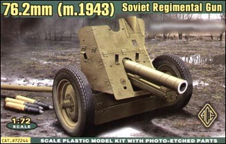 Ace Plastic Models 1/72 Soviet 76.2mm Regimental Gun Model 1943