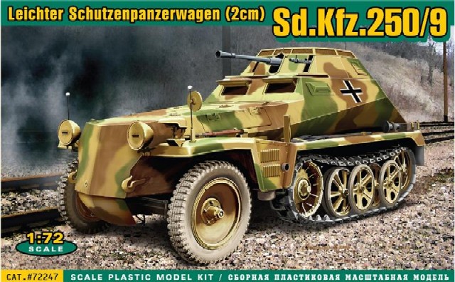 Image 0 of Ace Plastic Models 1/72 German SdKfz 250/9 Halftrack