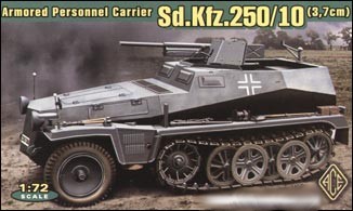 Image 0 of Ace Plastic Models 1/72 SdKfz 250/10 (3.7cm) Armored Personnel Carrier