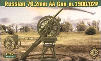 Image 0 of Ace Plastic Models 1/72 Russian 76.2mm Model 1900/02P Anti-Aircraft Gun