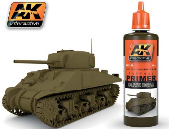 Image 0 of AK Interactive Olive Drab Acrylic Primer 60ml Bottle