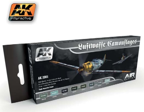 AK Interactive Air Series: Luftwaffe Camouflages Vol.1 Acrylic Paint Set (8 Colo