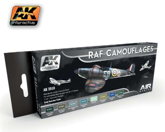 AK Interactive Air Series: RAF Camouflages Acrylic Paint Set (8 Colors) 17ml Bot