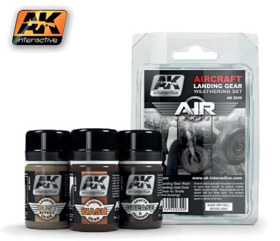 Image 0 of AK Interactive Air Series: Aircraft Landing Gear Enamel Weathering Set (3 Colors