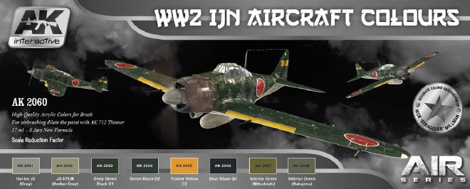 Image 0 of AK Interactive Air Series: WWII IJN Aircraft Colors Acrylic Paint Set (8 Colors)