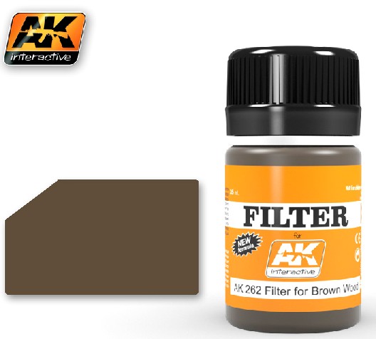 Image 0 of AK Interactive Filter for Brown Wood Enamel Paint 35ml Bottle