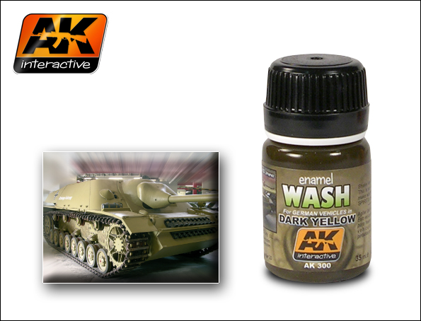 Image 0 of AK Interactive Dark Yellow Wash Enamel Paint 35ml Bottle
