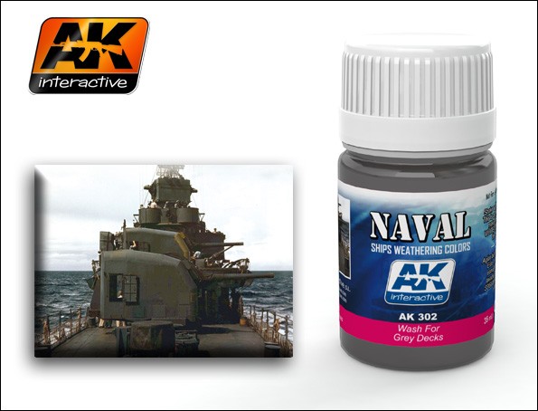 Image 0 of AK Interactive Grey Deck Wash Enamel Paint 35ml Bottle