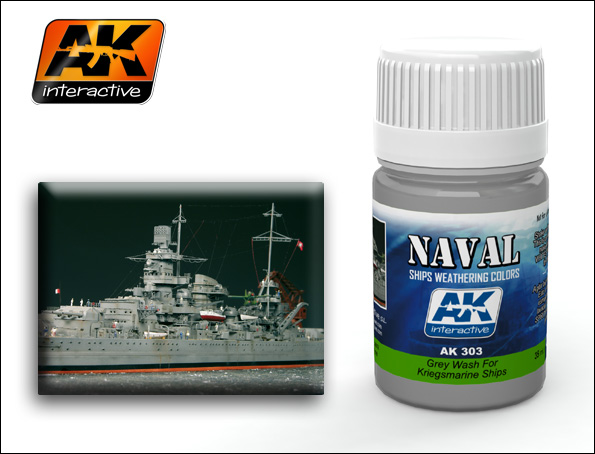 Image 0 of AK Interactive Kriegsmarine Ships Grey Wash Enamel Paint 35ml Bottle