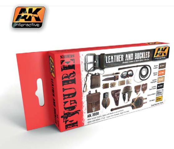 Image 0 of AK Interactive Figure Series: Leather & Buckles Acrylic Paint Set (6 Colors) 17m