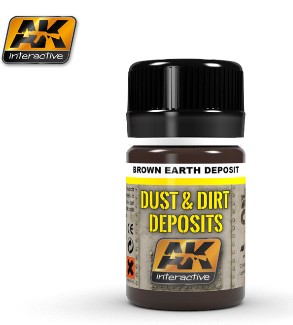 Image 0 of AK Interactive Dust & Deposit Brown Earth Enamel Paint 35ml Bottle