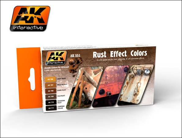 Image 0 of AK Interactive Rust Effects Acrylic Paint Set (6 Colors) 17ml Bottles