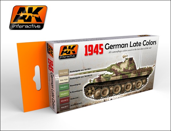 Image 0 of AK Interactive 1945 German Late War Acrylic Paint Set (6 Colors) 17ml Bottles