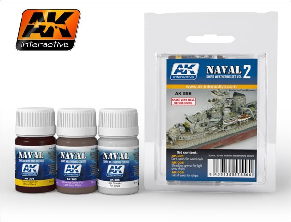 Image 0 of AK Interactive Naval Ships Weathering Vol.2 Enamel Paint Set (301, 305, 306)