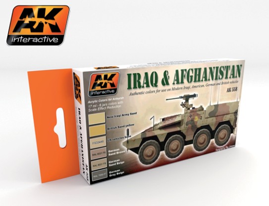 AK Interactive Iraq & Afghanistan Acrylic Paint Set (6 Colors) 17ml Bottles