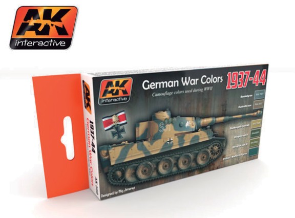 AK Interactive WWII German Camouflage War Colors 1937-44 Acrylic Paint Set (6 Co
