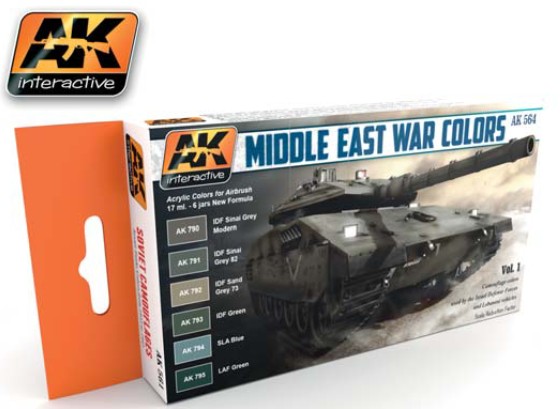 Image 0 of AK InteractiveMiddle East War Vol.1 Acrylic Paint Set (6 Colors) 17ml Bottles