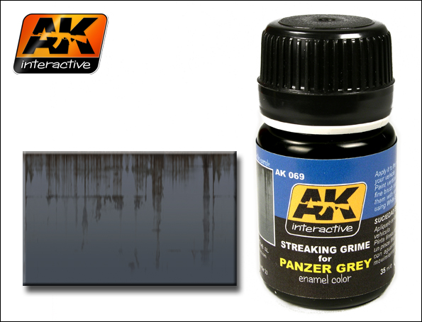 Image 0 of AK Interactive Panzer Grey Streaking Grime Enamel Paint 35ml Bottle